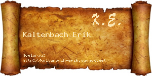 Kaltenbach Erik névjegykártya